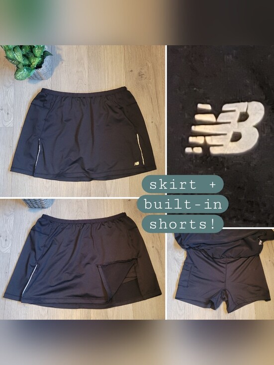 New Balance Pants - New Balance Lightning Dry Black Athletic Skorts (Skirt + Built-in Short), Medium
